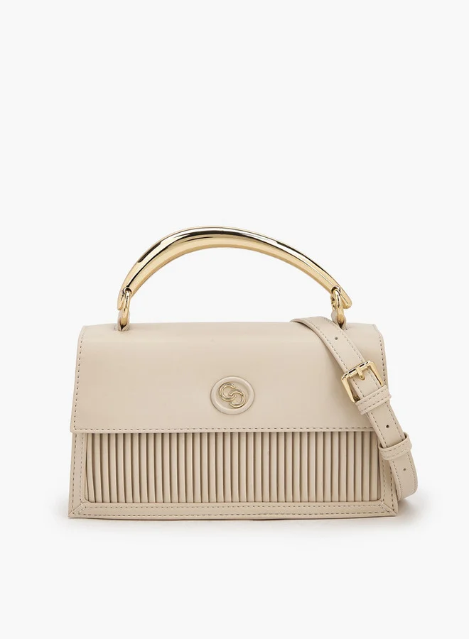 Celeste Pleated Satchel Bag With Grab Handle